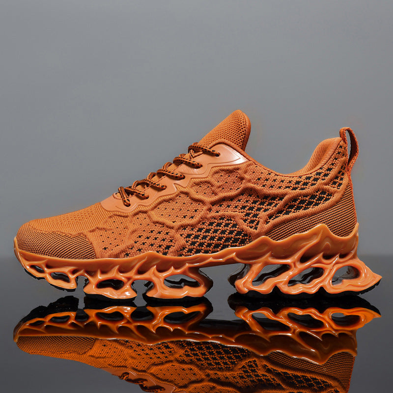 Chaussures de course respirant d'été homme Trendy Fashion Platform Fly Woven Mesh Casual