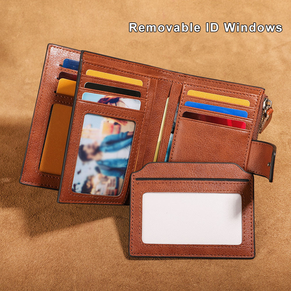 Porte-monnaie en cuir pour hommes multifonction antivol Zipper
