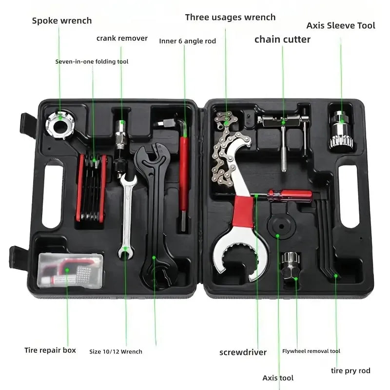 Kit de réparation de vélos 7-en-1