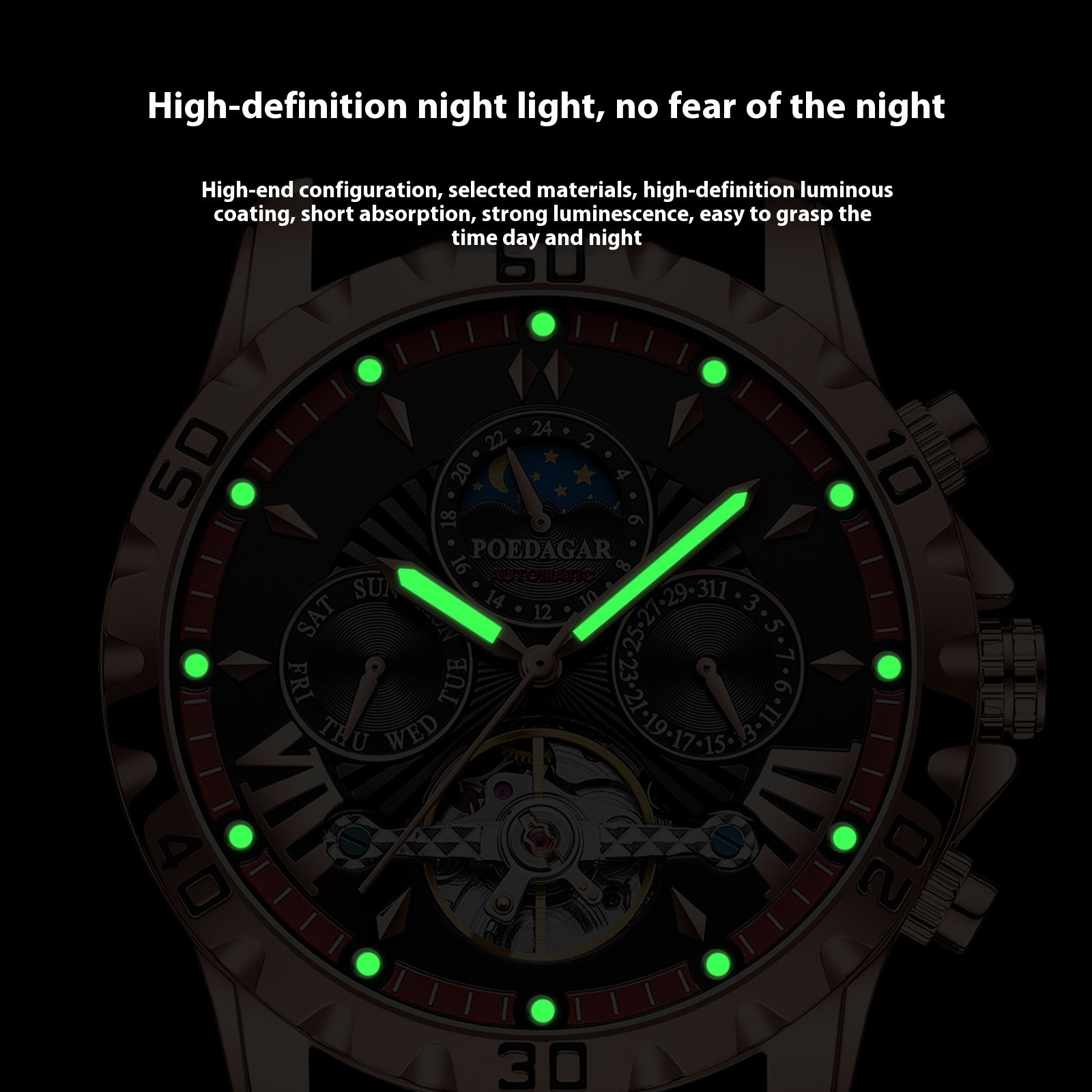 Machinerie automatique de luxe de montre pour hommes