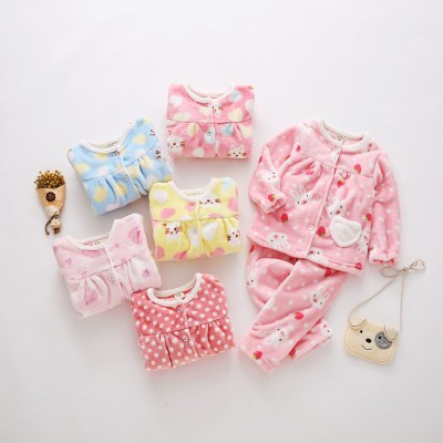 Flannel épaississant pyjama d'automne pour enfants