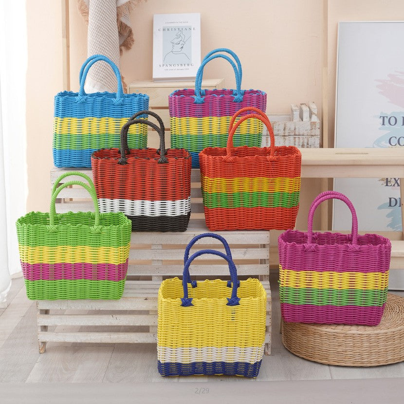 Panier de rangement en plastique portatif