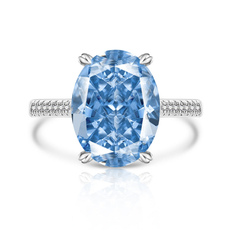 Femme Versatile Casual Papalacha Haute Carbone Diamant Fleur de Glace Anneau
