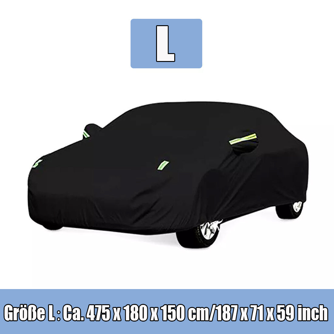 All Weather Full Car Cover 190T Polyester Protection anti-poussière UV Bretelles anti-vent avec Re
