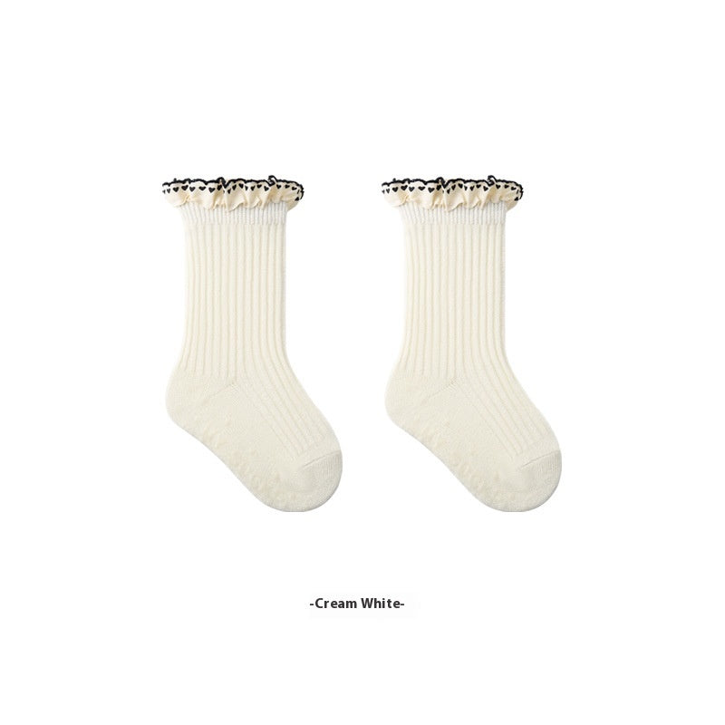 Enfants Mid Calf Lace Princess Chaussettes