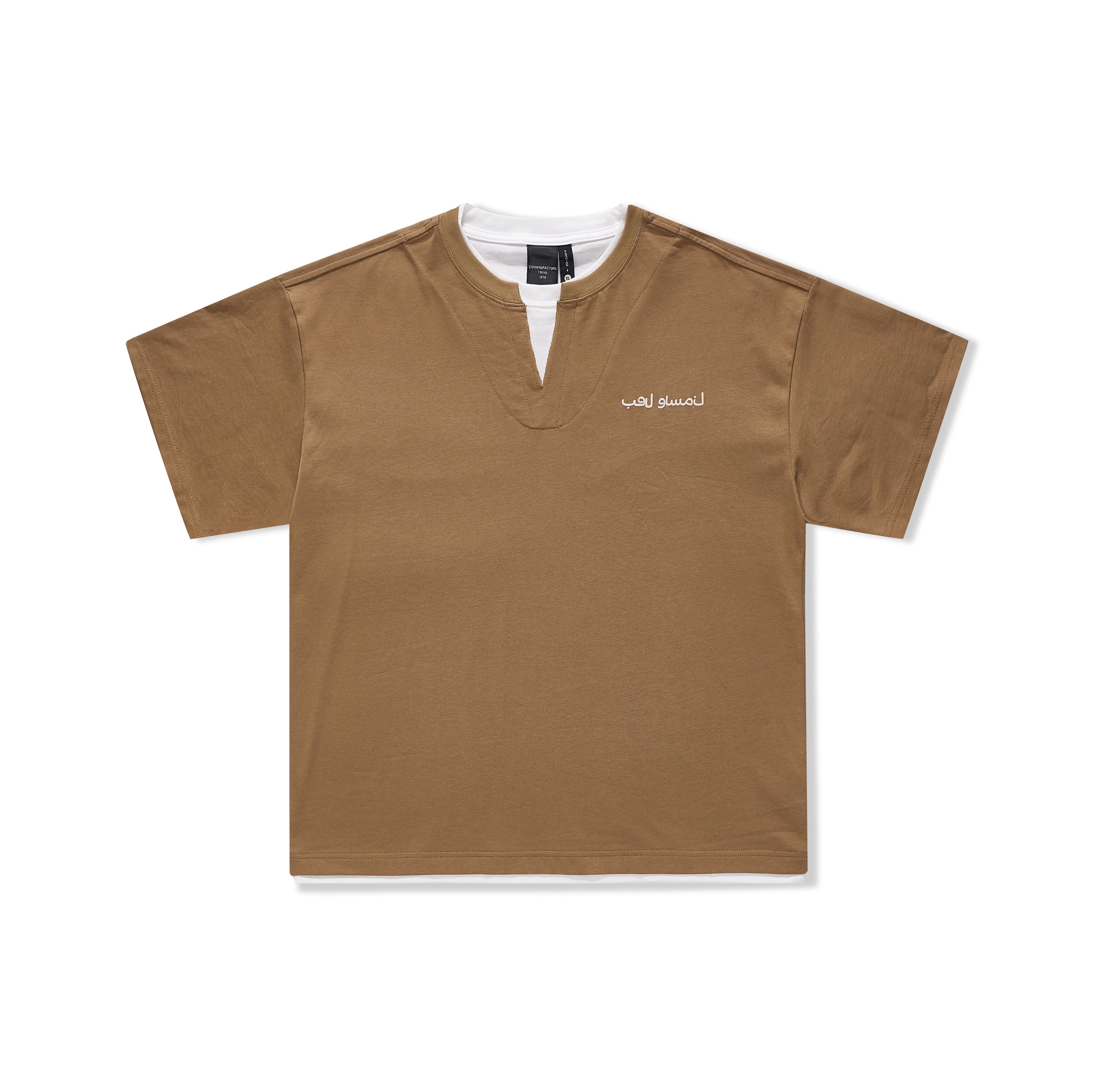 Hommes Faux Deux-pièces Manches Courtes Manches V-Neck