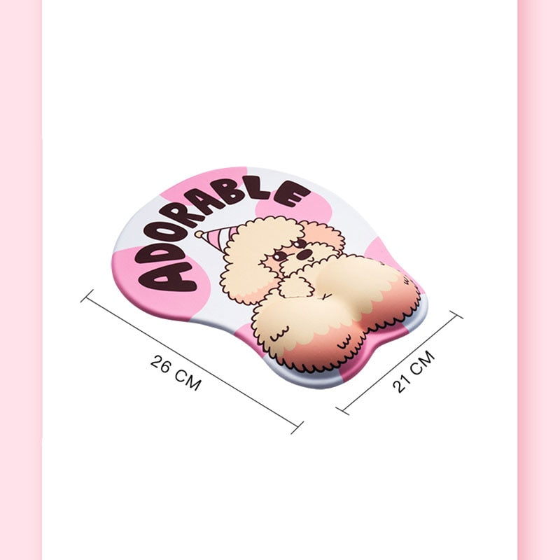 Creative mignon simple corgi cul 3D tapis de souris