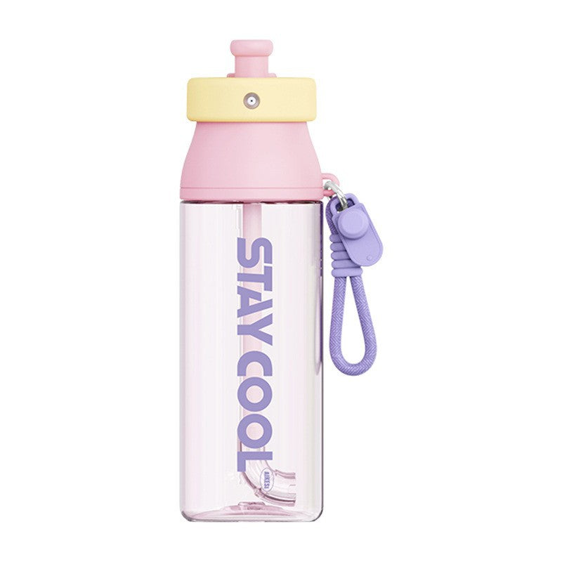 Vaporisateur d'été bouteille d'eau de paille portable et grande capacité pour les filles