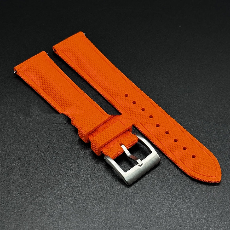 Sport-style fluoroelastomer watch strap