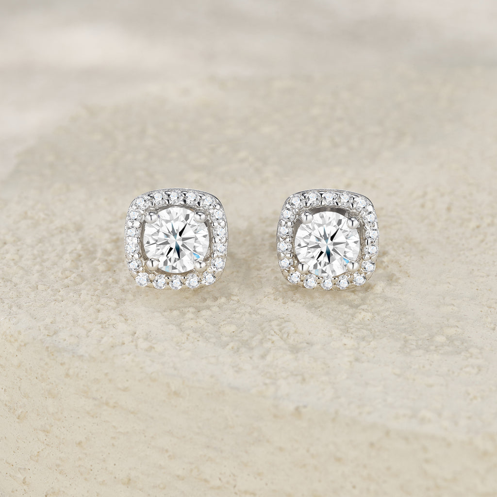 S925 Boucles d'oreilles en argent sterling 3ct D-VVS1 Moissanite Sterling