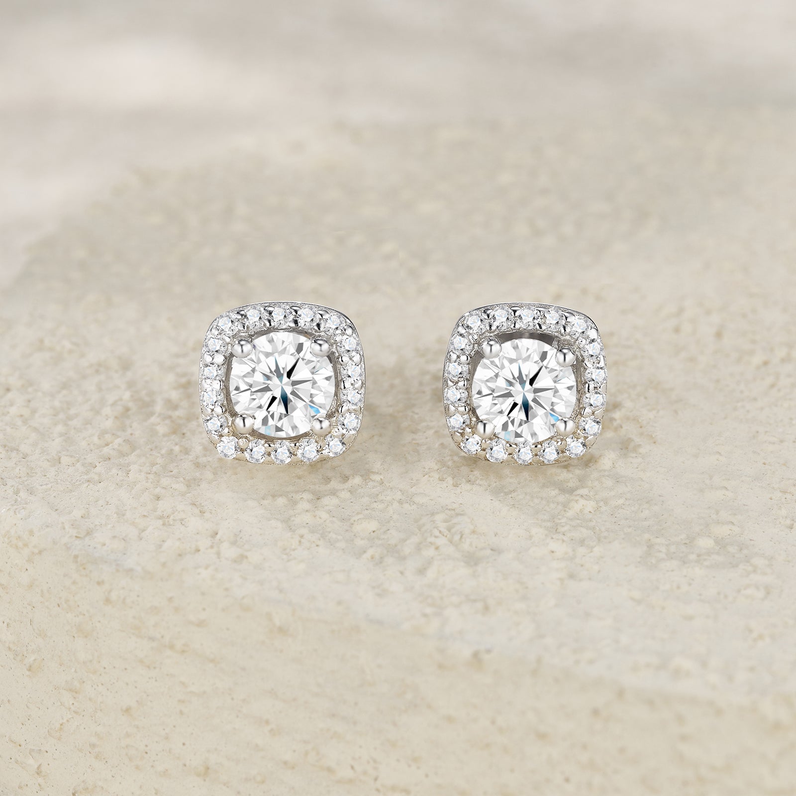 S925 Boucles d'oreilles en argent sterling 3ct D-VVS1 Moissanite Sterling