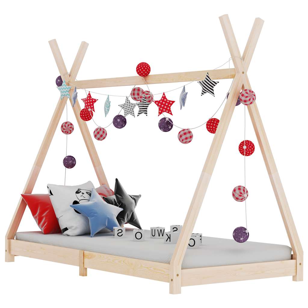 Lit pour enfants Cadre en bois de pin massif Cadre en bois de pin massif