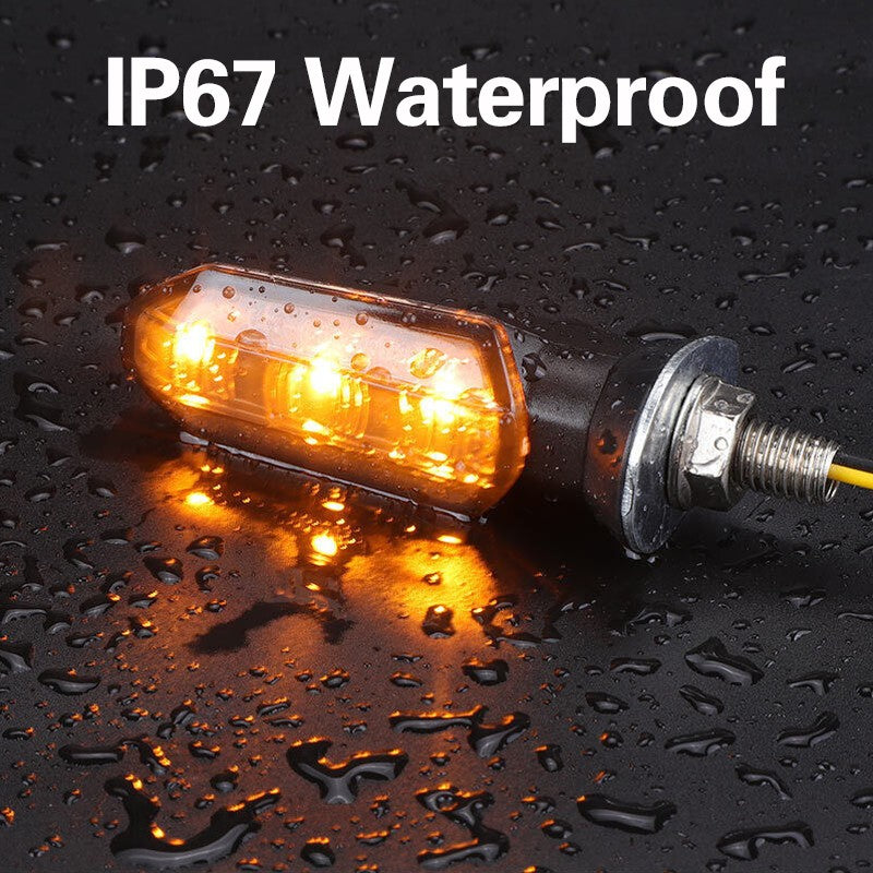 2Pcs moto moto tourner feux de signalisation indicateurs lampe Amber Mini LED 12V