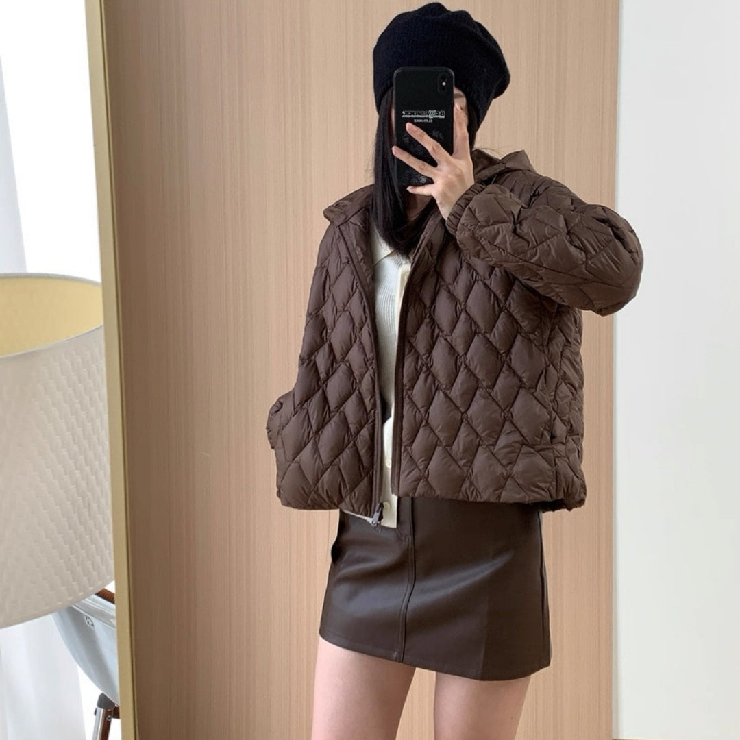 Manteau à capuche rembourré en coton léger pour l'automne et l'hiver