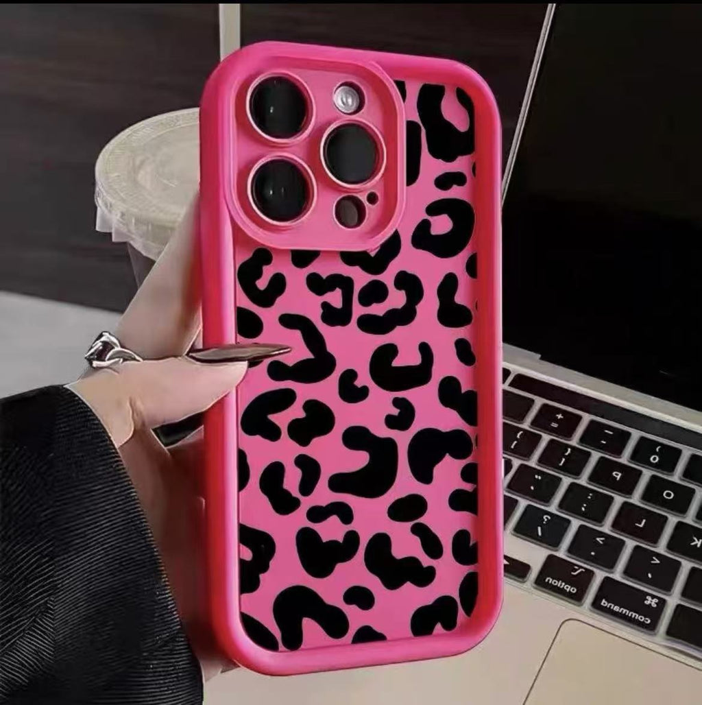 Nouveau boîtier de téléphone imprimé Leopard noir
