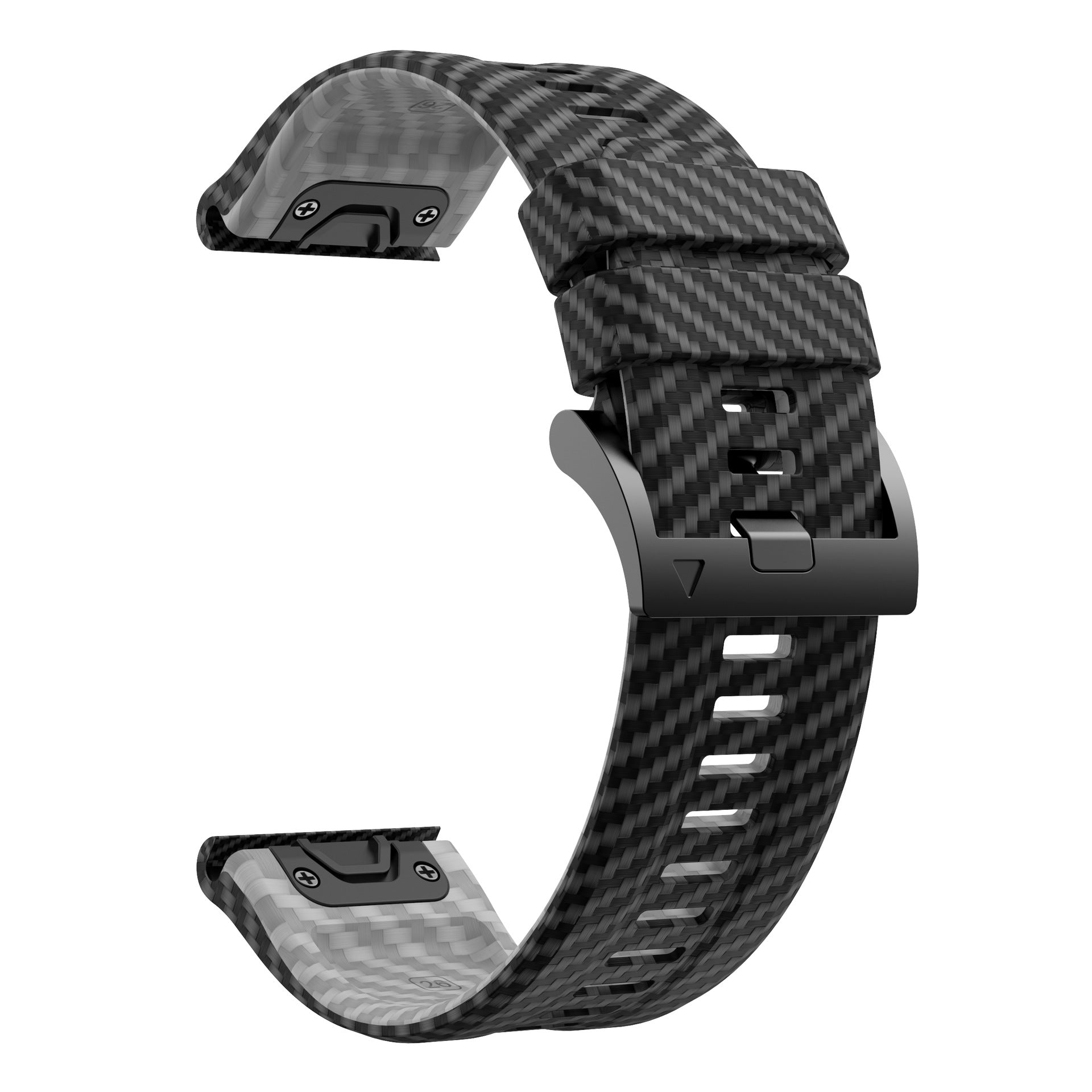 Bracelet de montre en silicone avec texture fibre de carbone