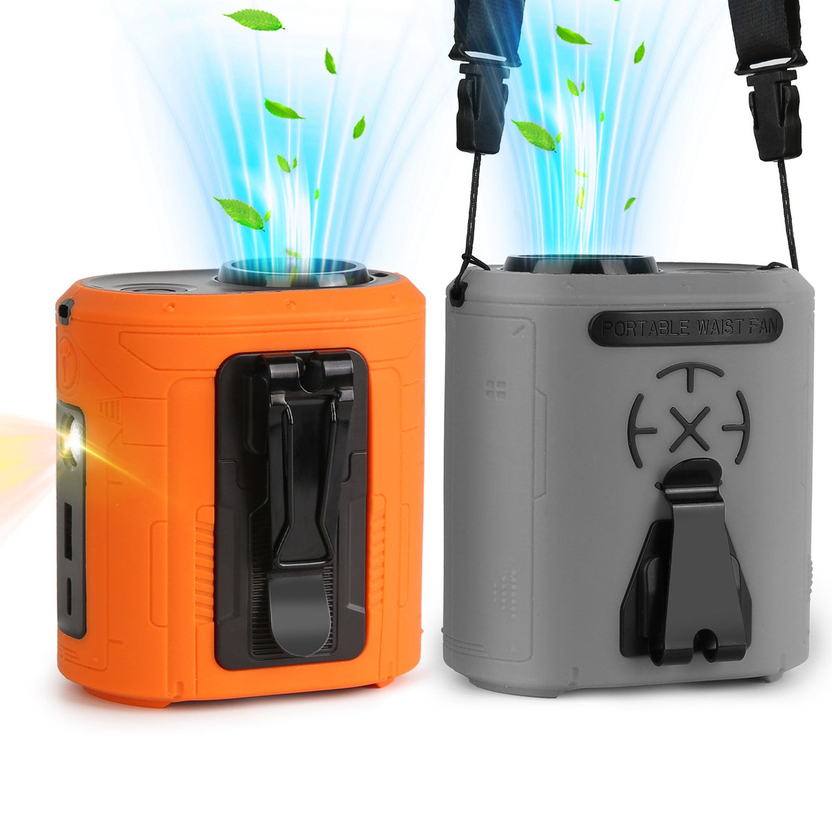1Pc 5 En 1 Ventilateur de glissade portable avec lampe de poche 5 vitesses 1WmAh Batterie actionnée Persona