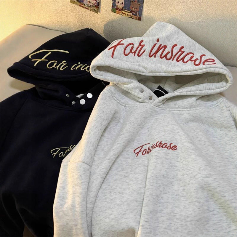 Homme Pure Coton Hoodie avec lettres brodées style américain