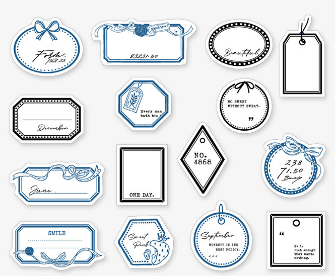 Mini Label Series Retro Hand Account Bricolage Décoration Papier de base 45 feuilles