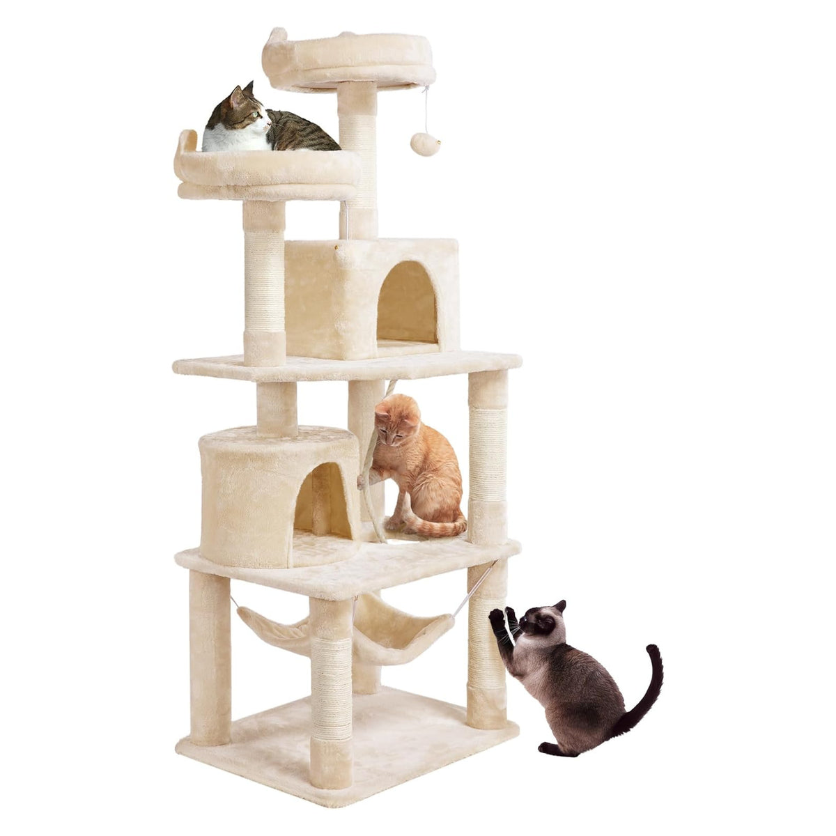 Arbre de chat vertical avec lit de chat intégré
