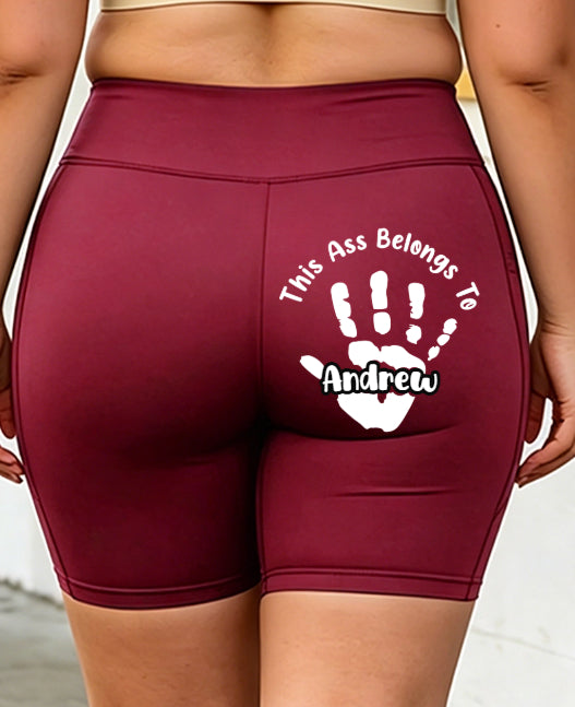 Shorts de yoga de grande taille imprimé à la main personnalisé Et texte