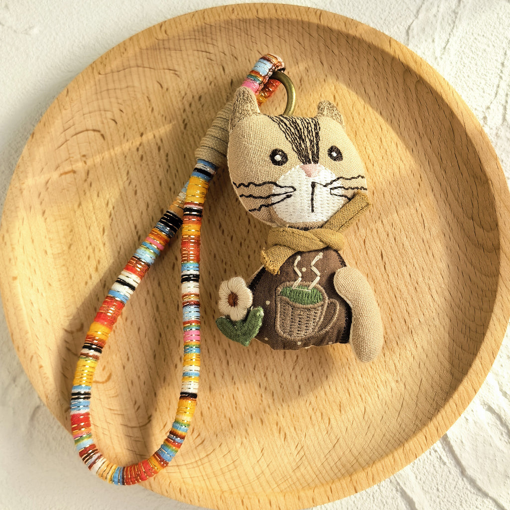Porte-clés en tissu fait main