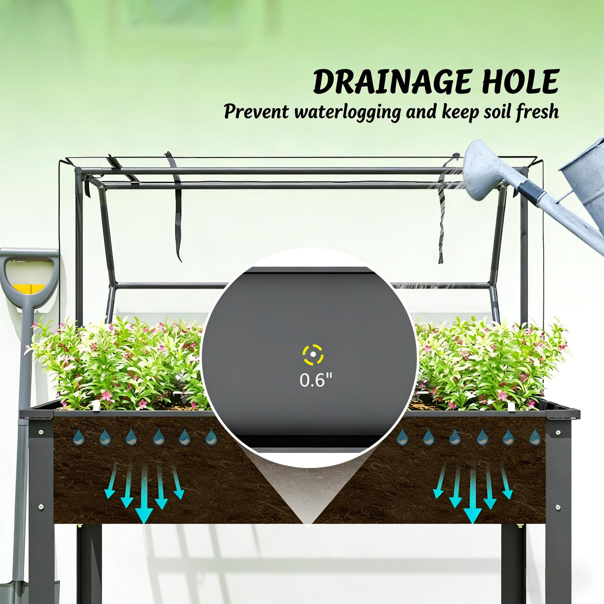 Raised outdoor garden box