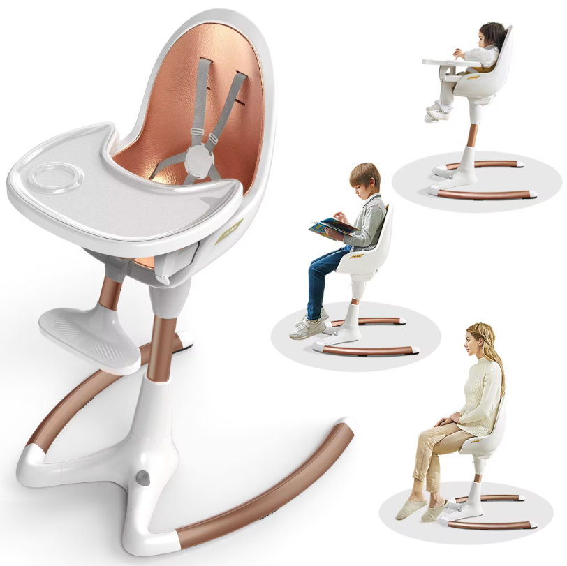 Chaise à manger bébé de luxe avec hauteur de siège réglable et plateau amovible