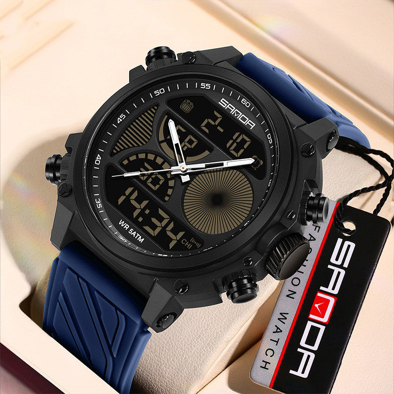 Montre Outdoor Sports Waterproof pour hommes avec un grand cadran et double affichage