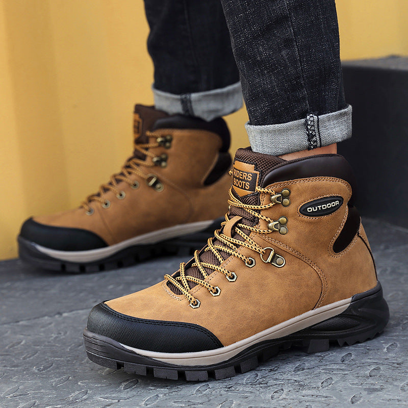 Chaussures Homme de grande taille d'hiver Bottes de coton haut de gamme Plus Velvet pour garder chaud