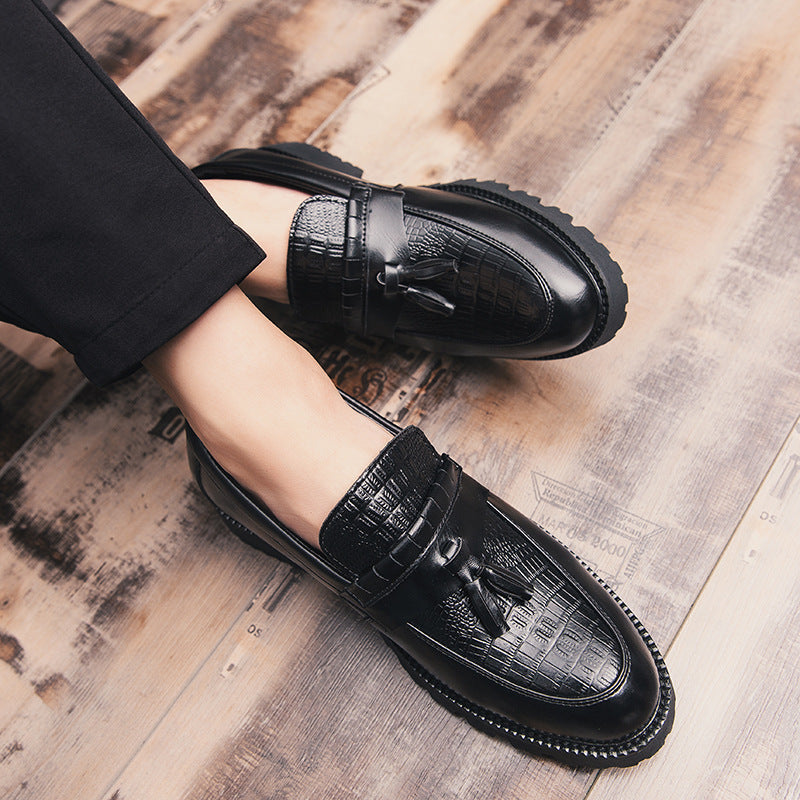 Chaussures décontractées et élégantes pour hommes avec style rétro britannique et cuir de tailleur