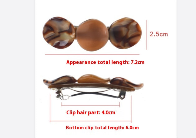 Petite taille Acétate Dos Tête Femme Printemps épingle à cheveux