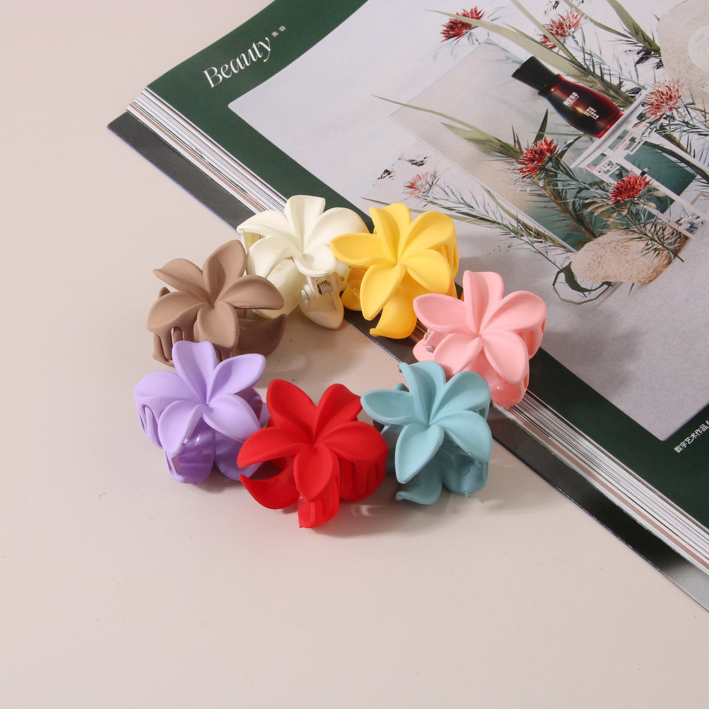 Candy Color Red Feather Solid Color Plastic Flowers Hair Clips