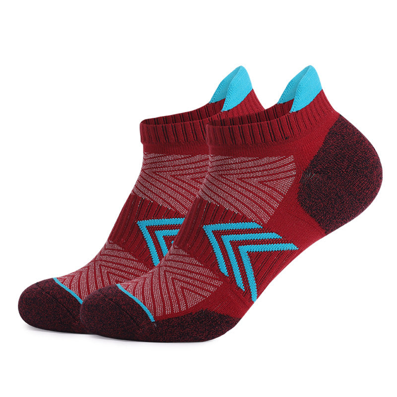 Chaussettes de course en coton peigné non glissantes qui emportent la sueur et gardent les pieds respirables