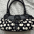 Sac à épaule rétro à point depolka noir et blanc
