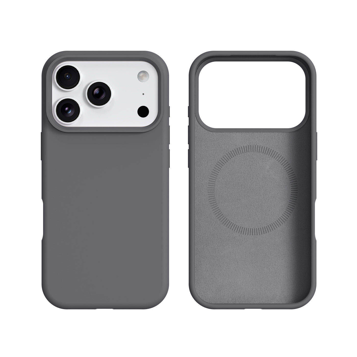 Boîtier de téléphone en silicone liquide avec fixation magnétique intégrée