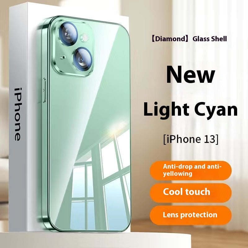 Boîtier de téléphone en verre de verre miroir tout inclus Lentille résistant à la chute Couverture de protection