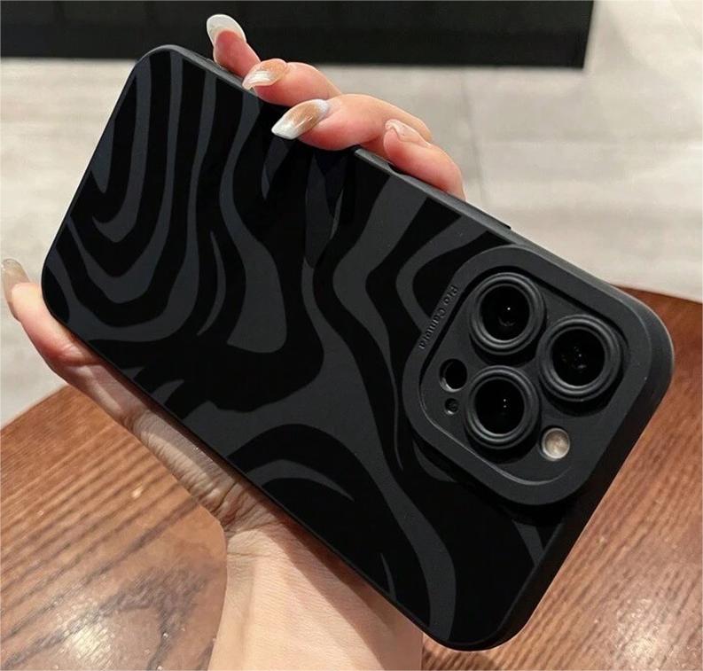 Cas de téléphone d'élèves rayés noirs