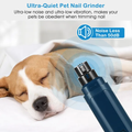 Poignée d'ongle de chien 2 vitesses silencieux USB Rechargeable Pet Poignée d'ongle de chien professionnel