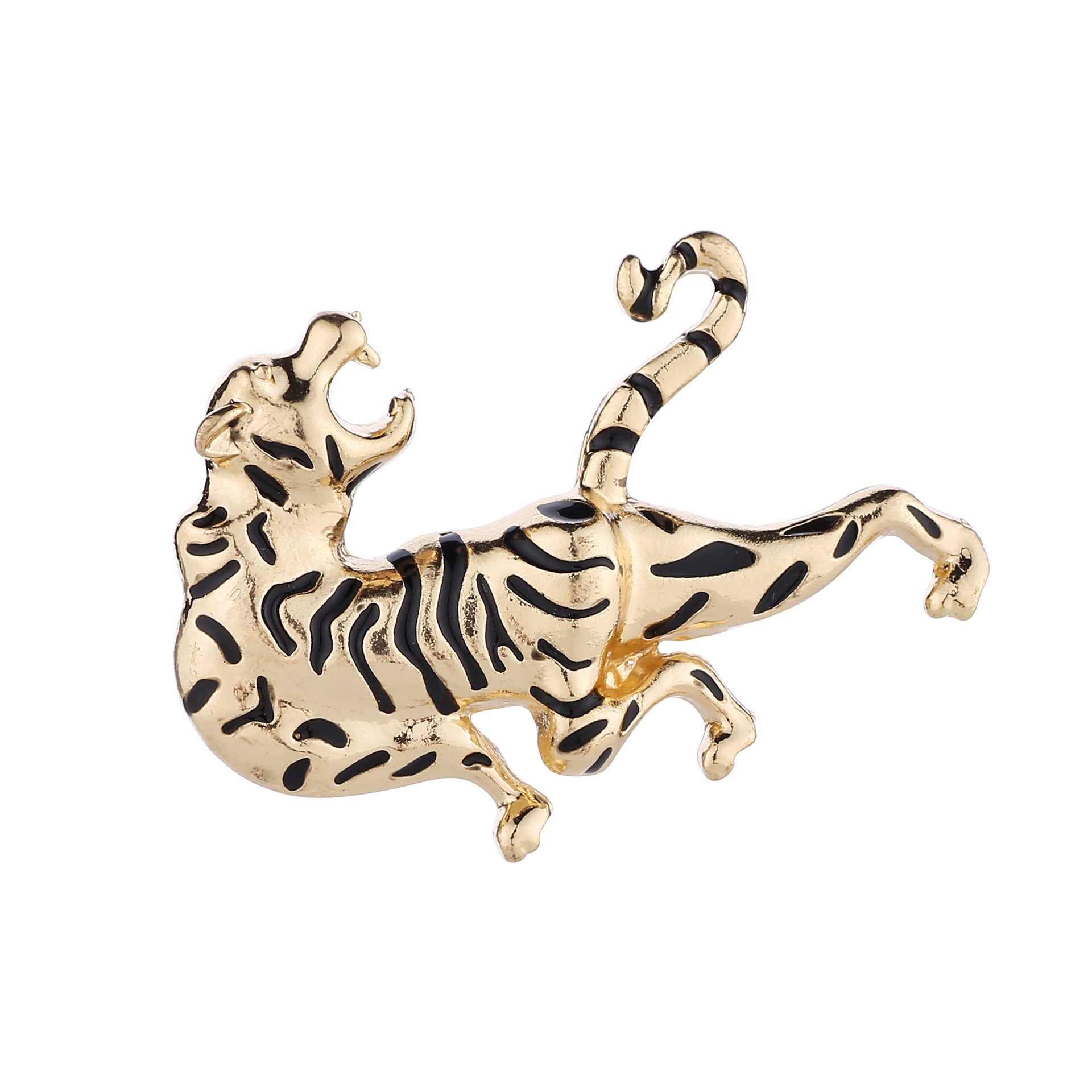 Fierce Tête Lion et Tigre Brooch Vintage Personnalisé