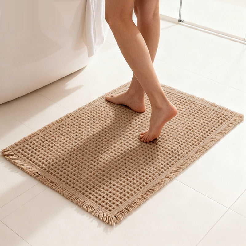 Tapis de porte antidérapant à texture gaufrée à séchage rapide