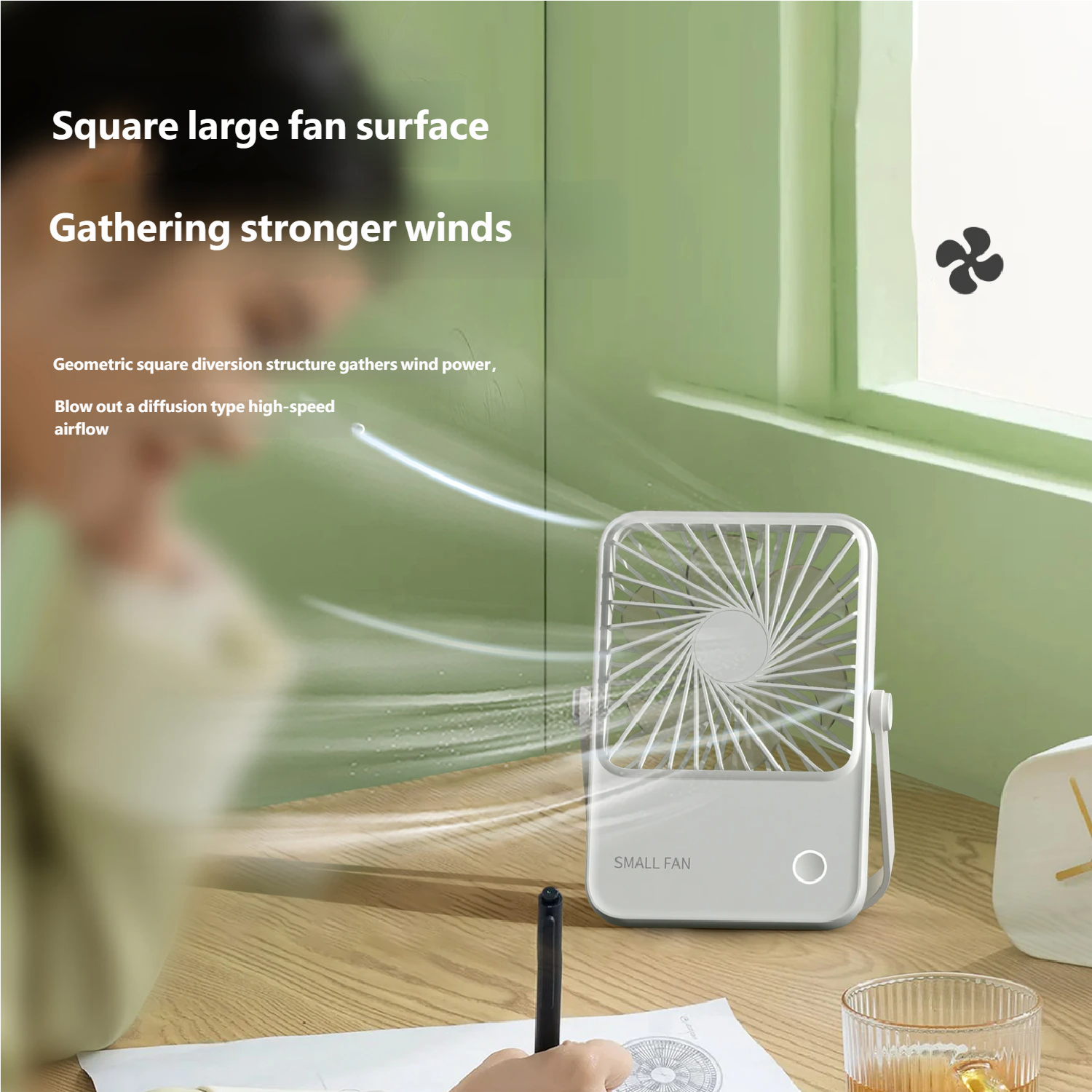 Ventilateur de bureau extérieur de recharge longue durée