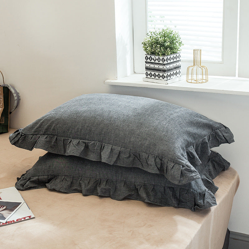 Coussin simple en coton lavé
