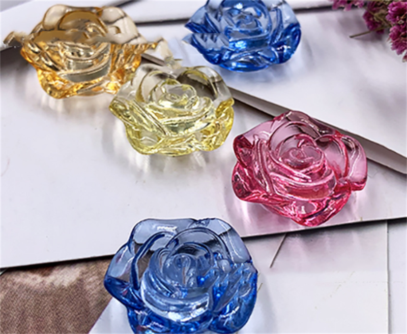 Transparent AB coloré surligneur trou droit Diy perles faites à la main