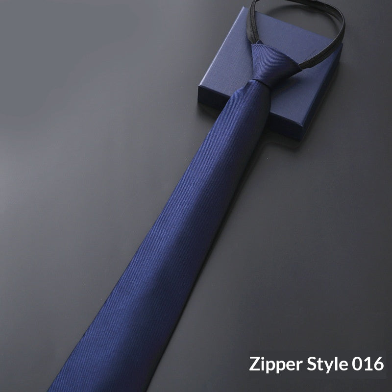 Mens Business Tie Zipper formel avec bandes bleues