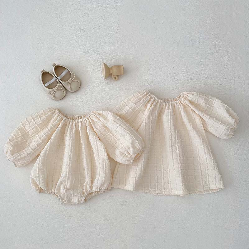 Le printemps et l'automne Plaid Solid Color Baby Jumpsuit