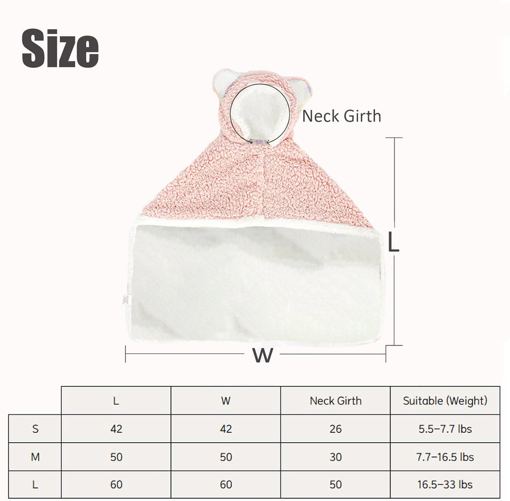 Teddy Bear Pet Cape Blanket avec Hood