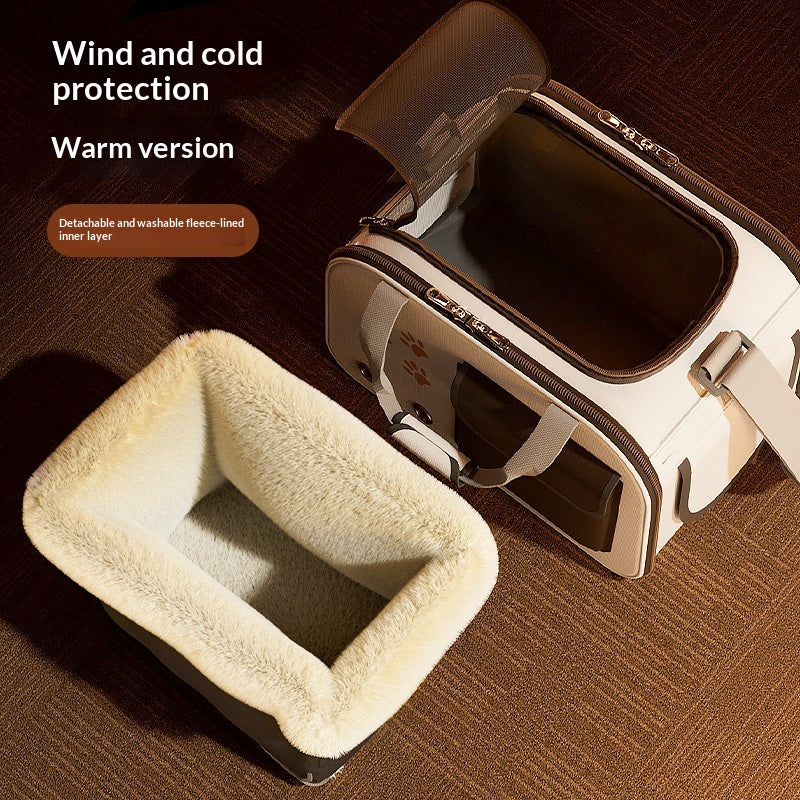 Porte-chat chaud d'hiver Portable pour les sorties
