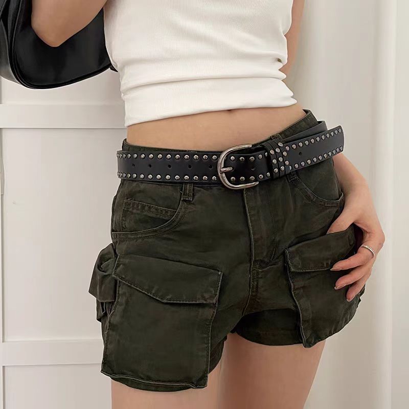 Ceinture cousue de style punk tendance pour les femmes avec une ambiance haut de gamme