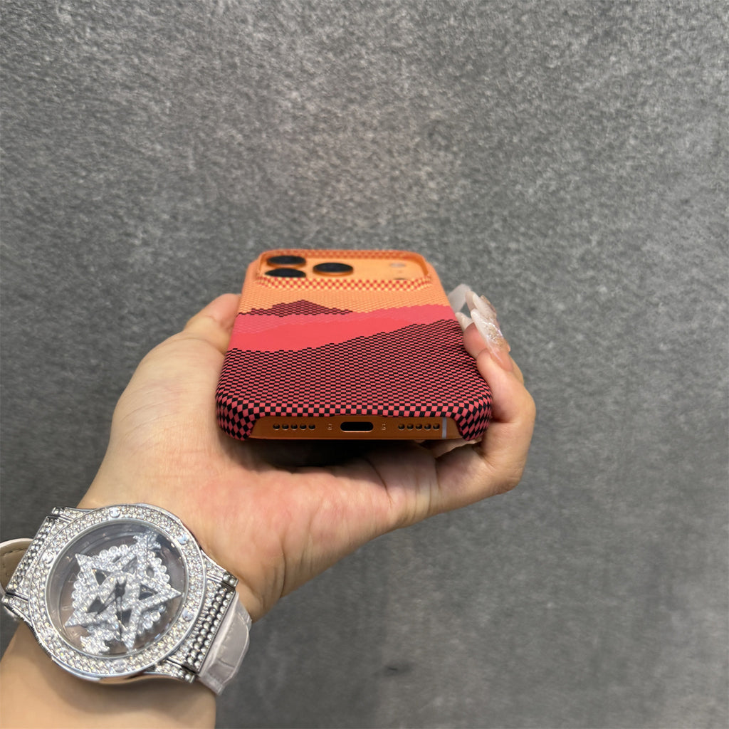 Kevlar modèle de boîtier de téléphone magnétique en fibre de carbone